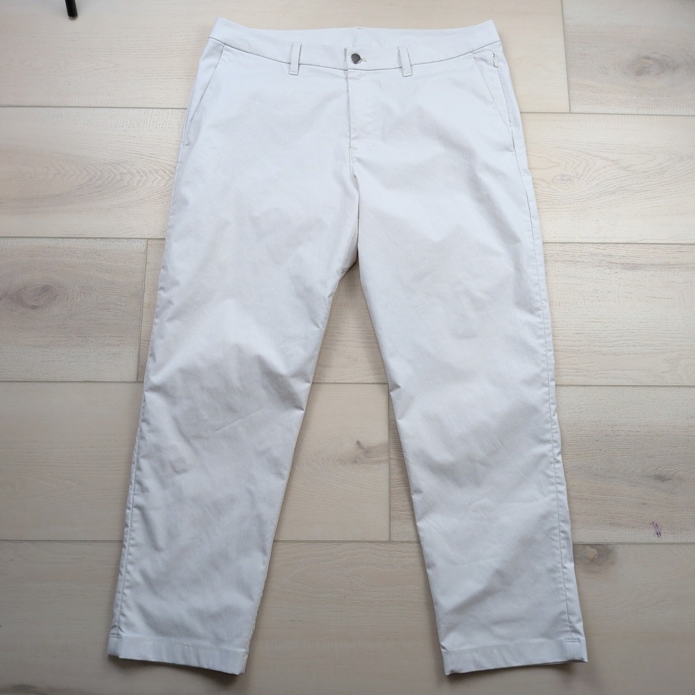 Lululemon ABC Pant Mens 36 Classic Fit Smooth Twill Bone Light Grey 36x28 M5B70S